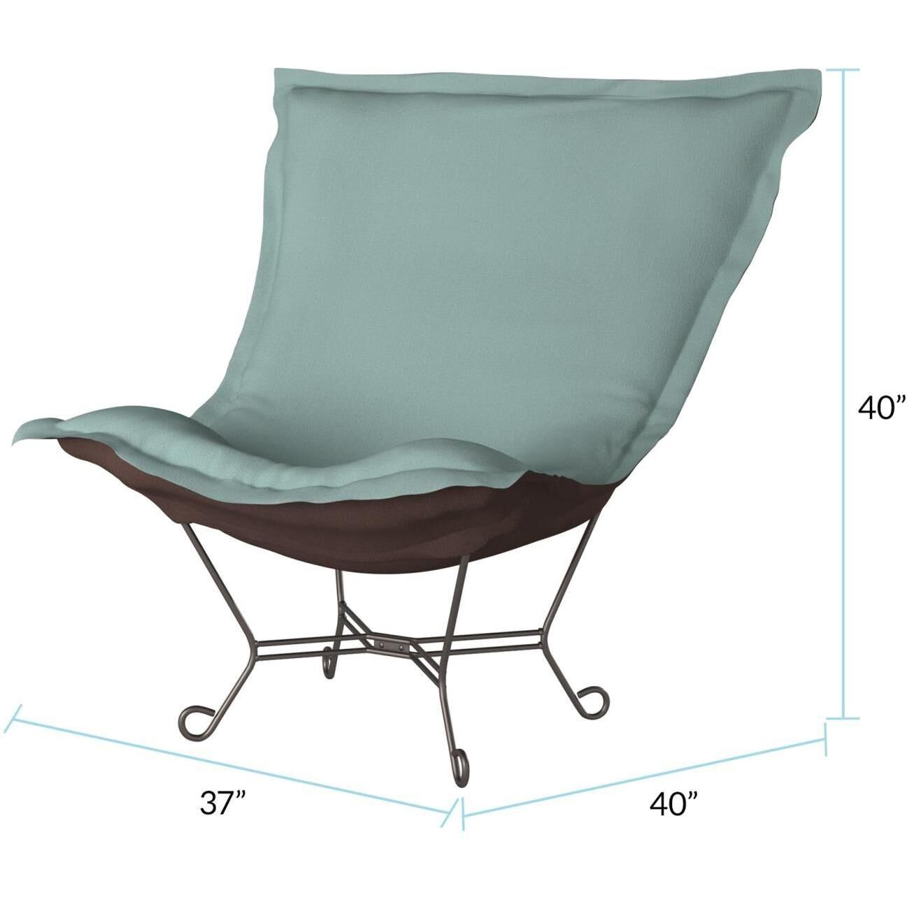 Puff Titanium Frame with Sterling Breeze Scroll Chair with Cover